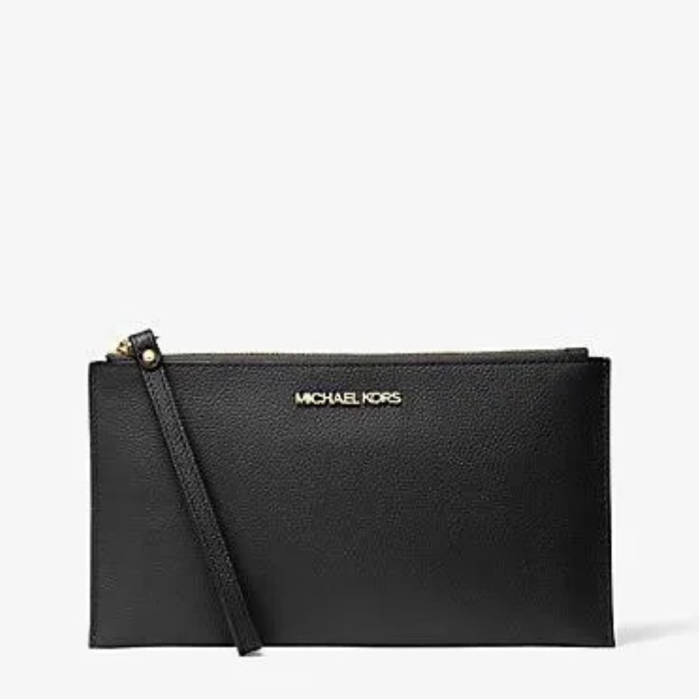 Michael Kors Black Leather Wristlet